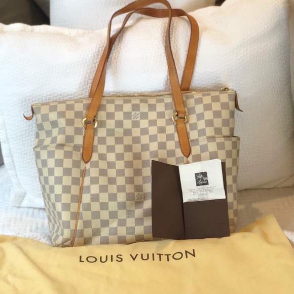 Louis Vuitton Totally MM Damier Azur Tote 100%Auth- discontinued style - Picture 3 of 6
